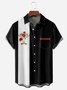 Rooster Chest Pocket Short Sleeve Bowling Shirt