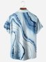Marble Texture Chest Pocket Short Sleeve Casual Shirt