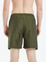 Contrasting Zipper Drawstring Beach Shorts