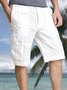 White Pocket Casual Cargo Short