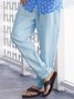 Cotton and Linen Plain Hawaiian Casual Trousers