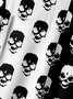 B&W Skulls Chest Pocket Short Sleeve Casual Shirt