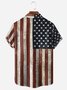 Flag Rooster Chest Pocket Short Sleeve Casual Shirt
