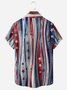 American Flag Striped Chest Pocket Short Sleeve Casual Shirt