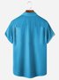 Cartoon Shark Chest Pocket Short Sleeve Bowling Shirt