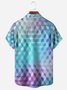 Geometric Gradient Chest Pocket Short Sleeve Casual Shirt