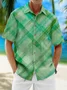Check Print Chest Pocket Short Sleeve Resort Shirt