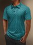 Abstract Geometric Button Short Sleeve Vacation Polo Shirt