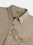 Plain Flap Pocket Cotton Long Sleeve Shirt