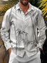 Plant Bamboo Chest Pocket Long Sleeve Casual Shirt