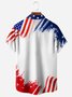 Veterans Day American Flag Chest Pocket Short Sleeve Casual Shirt