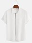 Big Size Splice Short Sleeve Casual Shirt