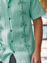 Coconut Tree Print Short Sleeve Resort Shirt