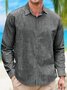 Plain Textured Fabric Long Sleeve Casual Shirt