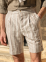 Cotton Blend Relaxed Bermuda Shorts