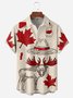 Big Size Canada Day Chest Pocket Short Sleeve Shirt