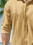 Cotton Plain Long Sleeve Guayabera Shirt