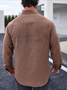 Cotton Plain Chest Pocket Long Sleeve Casual Shirt