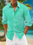 Cotton Gradient Color Chest Pocket Long Sleeve Casual Shirt