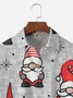 Men's Santa Print Casual Breathable Short Sleeve Shirt