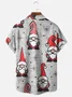 Men's Santa Print Casual Breathable Short Sleeve Shirt