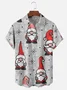 Men's Santa Print Casual Breathable Short Sleeve Shirt