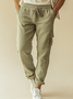 Cotton Plain Casual Cargo Pants