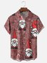 Men's Santa Print Casual Breathable Short Sleeve Shirt