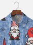 Men's Santa Print Casual Breathable Short Sleeve Shirt