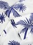 Mens Tropical Leaves Print Short Sleeve Shirt Loose Chest Pocket Hawaiian Shirt