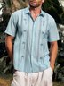 Coconut Tree Print Short Sleeve Bowling Shirt