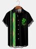 Four Leaf Clover Graphic Short Sleeve Casual Men's Shirt