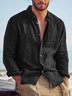 Men's Lapel Cardigan Cotton Linen Loose Casual Retro Shirt