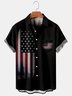 Mens Independence Day Print Casual Breathable Short Sleeve Shirt American Flag Novelty
