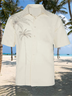 Mens Hawaiian Coconut Tree Basic Novelty Short Sleeve Shirt Casual Top