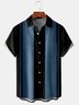 Mens Ombre Print Front Buttons Soft Breathable Chest Pocket Casual Bowling Shirts