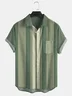 Cotton Linen Striped Casual Short Sleeve Shirt