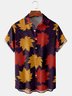 Men's Art Maple Leaf Print Casual Breathable Short Sleeve Shirt