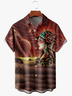 Men's Art Print Anti-Wrinkle Moisture Wicking Fabric Fashion Hawaiian Lapel Short Sleeve Shirts