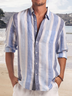 Striped Chest Pocket Long Sleeve Casual Shirt