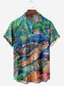 Marine Life Sea Turtle Chest Pocket Short Sleeve Hawaiian Shirt