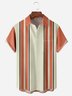 Striped Colorblock Chest Pocket Short Sleeves Casual Shirts