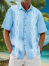 Striped Short Sleeve Chest Pocket Guayabera Shirt