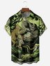 Animals Chest Pockets Short Sleeves Casual Shirts