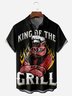 Grill Pig Chest Pocket Short Sleeve Casual Shirt