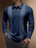 Geometric Button Long Sleeve Bowling Polo Shirt