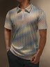 Geometric Zip Short Sleeve Casual Polo Shirt