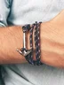 Vacation Casual Anchor Shapes Handwoven Layered Bracelets Men's Jewelry