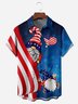 American Flag Gnomes Chest Pocket Short Sleeve Casual Shirt