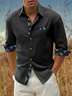 Cotton Paneled Floral Chest Pocket Long Sleeve Casual Shirt